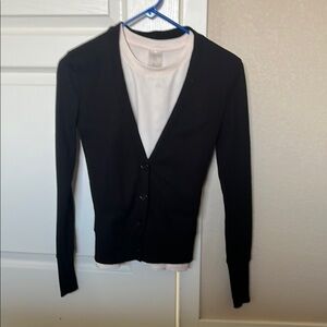 Color Story Black cropped cardigan sweater